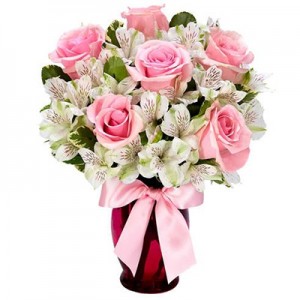 6 Ecuadorian Pink Roses